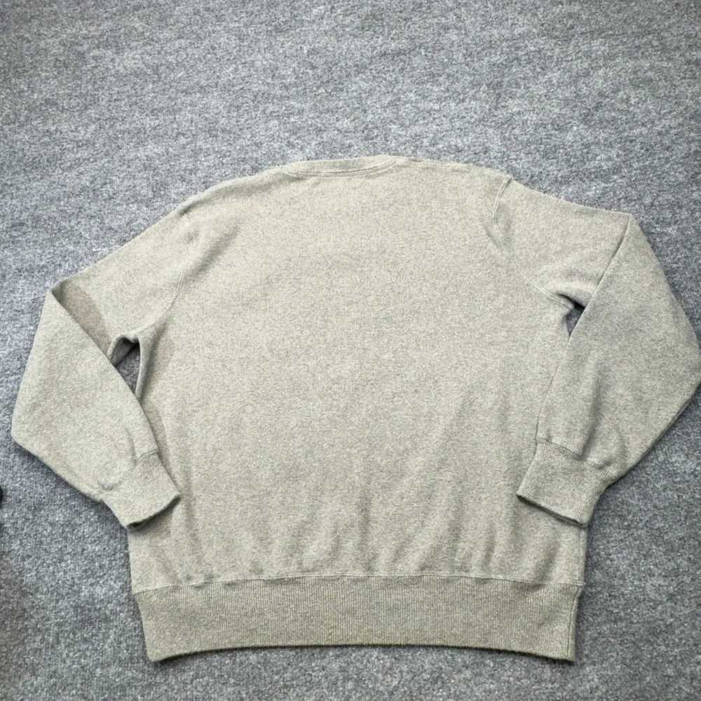 Polo Ralph Lauren Sweater Mens Large Gray Cotton V-Stitch Pullover Preppy